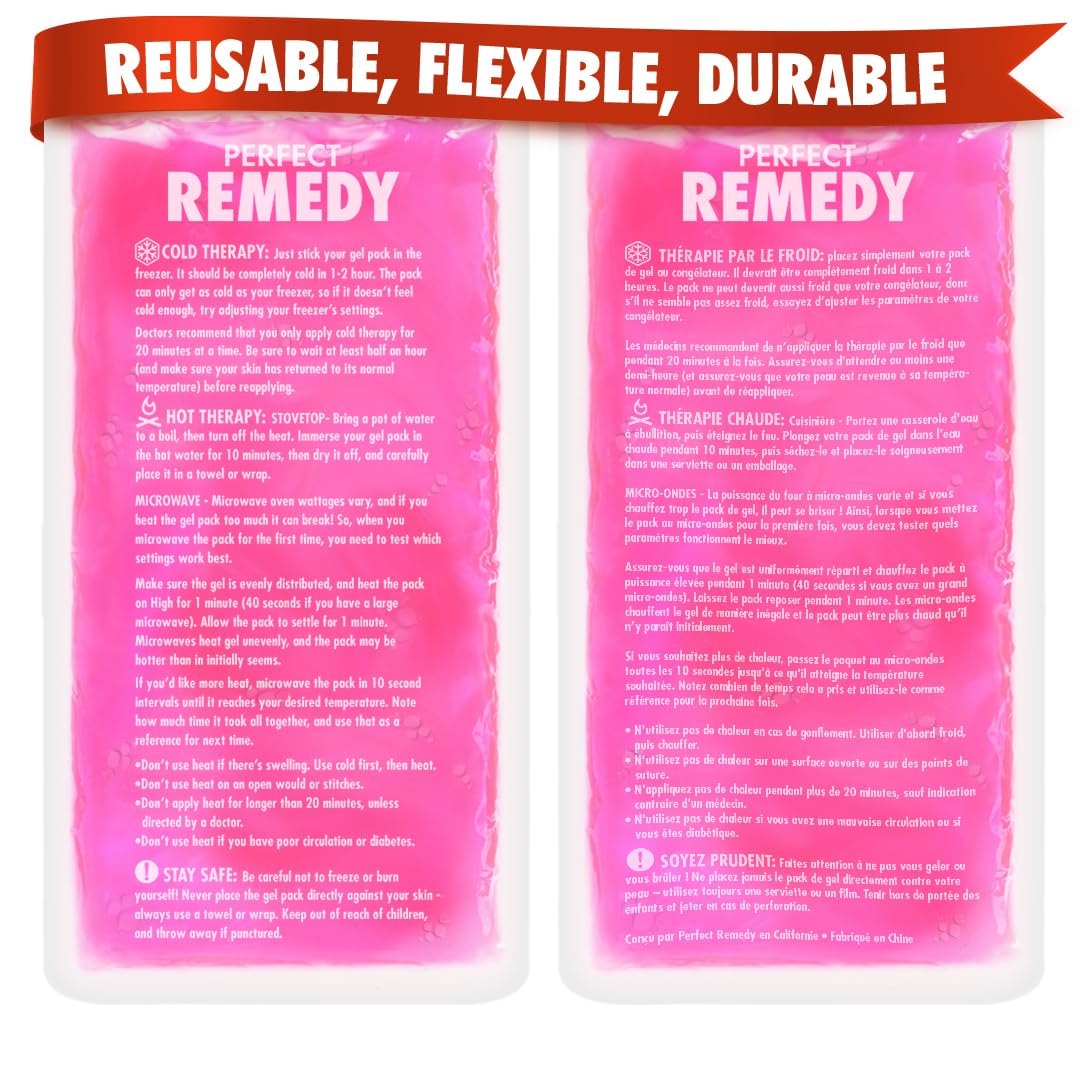 Bolsas de gel Perfect Remedy para lesiones, frías y flexibles, uso diario.