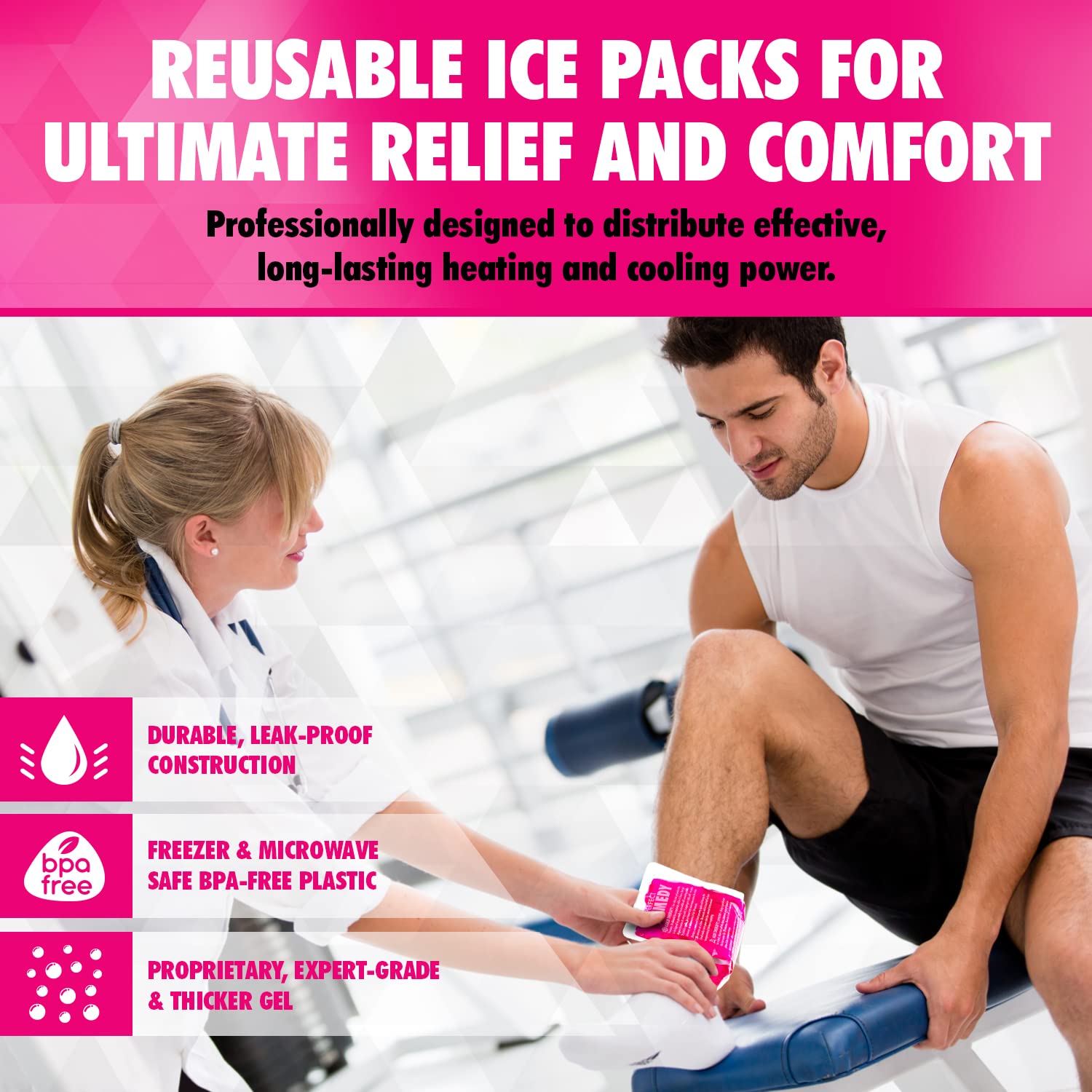 Perfect Remedy compresas gel flexible sin fugas se adaptan al contorno.