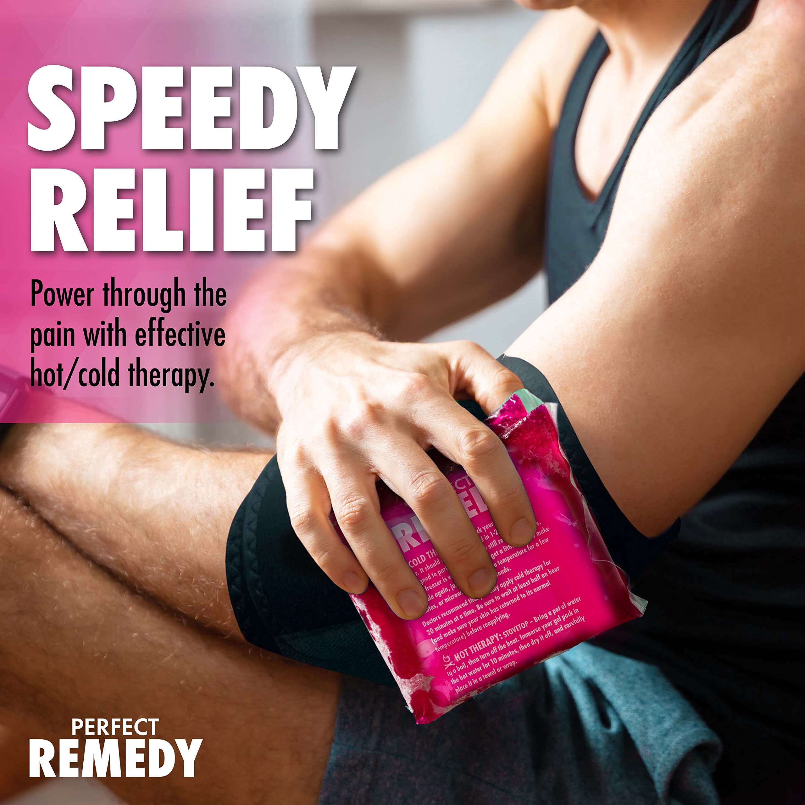 Perfect Remedy dos unidades gel frío-calor, ideales para tratamiento rápido en casa.