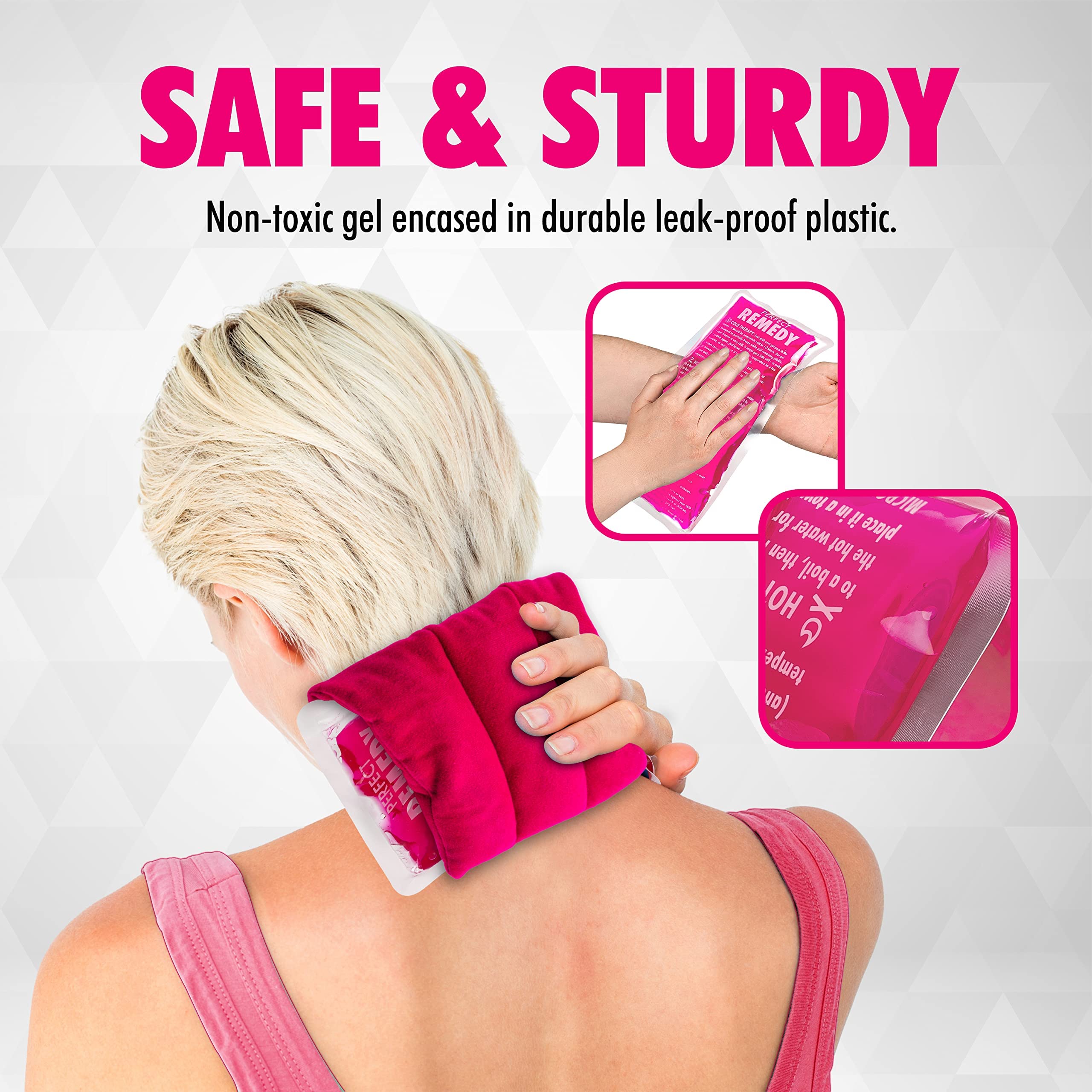 Perfect Remedy gel doble uso frío-calor para comodidad flexible.