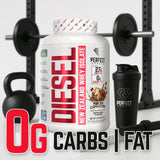 Diesel ofrece 27 g de proteína por porción para apoyar entrenos y crecimiento muscular.