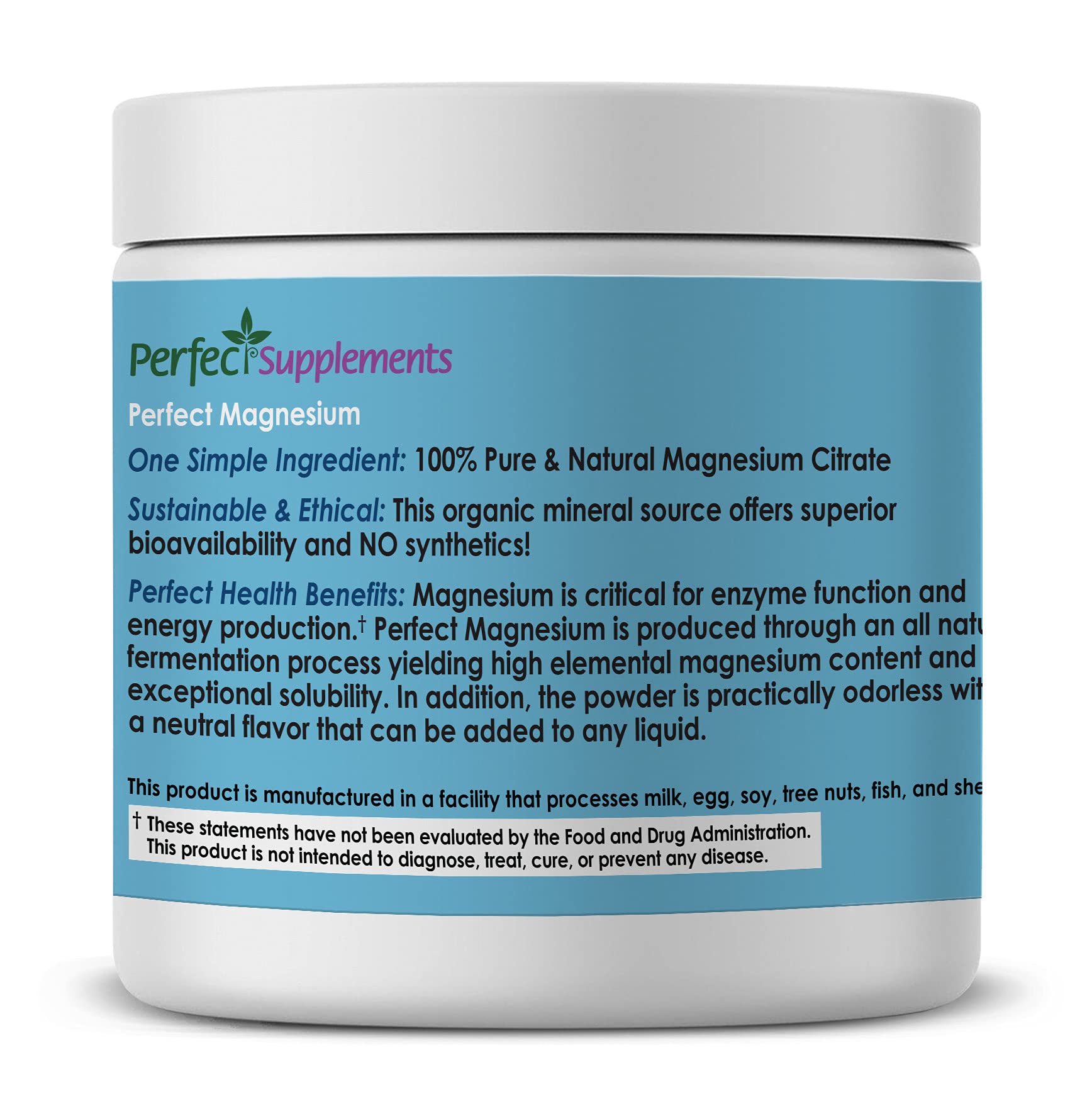 Mezcla en agua con Perfect Supplements Magnesio Citrato para ingesta suave.