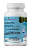 Perfect Supplements Perfect Spirulina: etiqueta que resalta certificaciones orgánicas y veganismo.