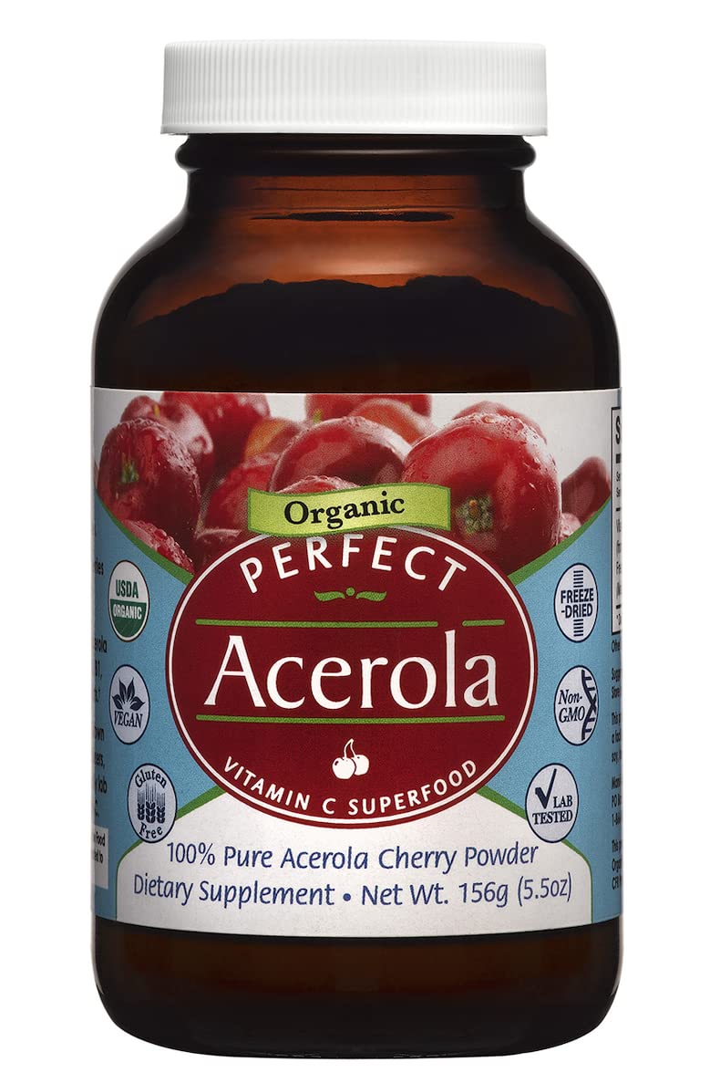 Perfect Supplements Polvo de Acerola: fuente natural de Vitamina C para batidos diarios.