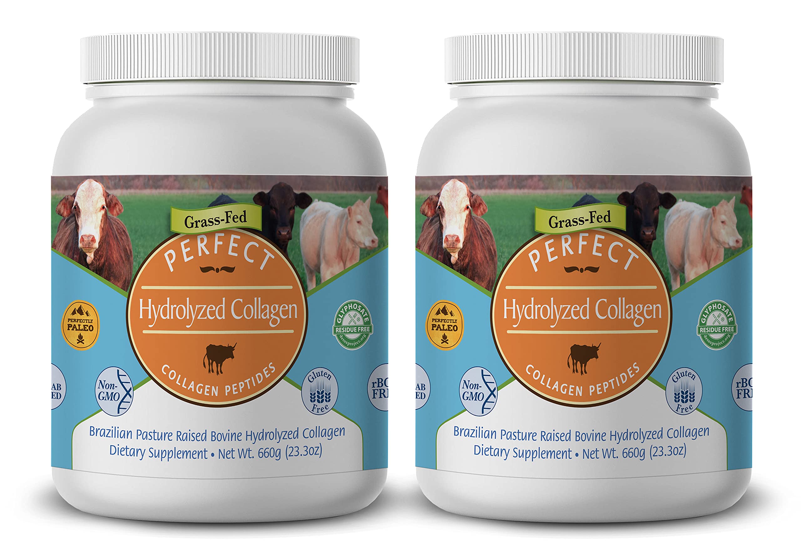 Perfect Supplements polvo hidrolizado de colágeno 660 g para piel saludable.