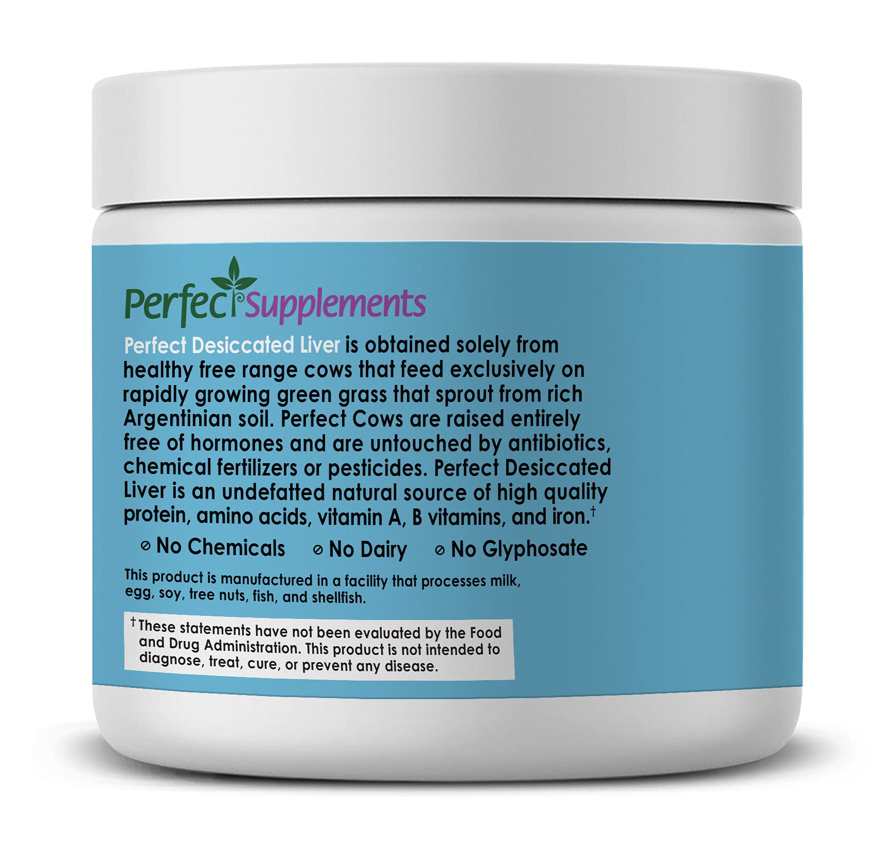 Perfect Supplements proceso de secado a baja temperatura para preservar nutrientes.