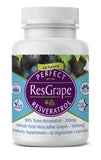 Perfect Supplements ResGrape Resveratrol en botella, apoyo diario para un estilo de vida activo.