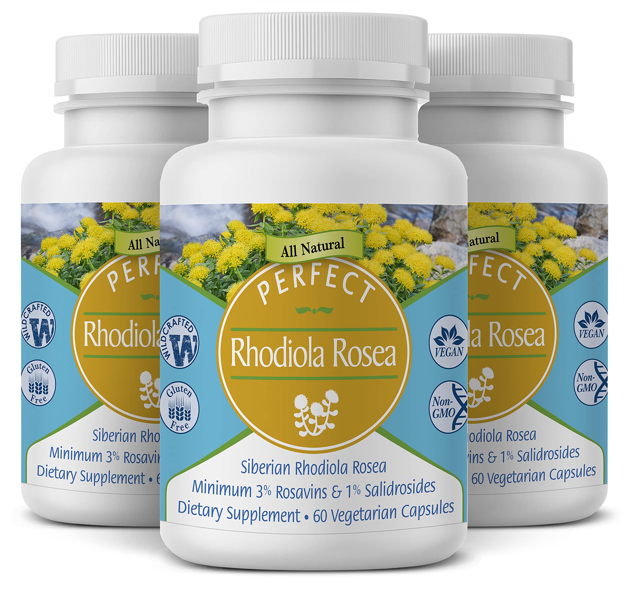 Perfect Supplements Rhodiola Rosea cápsulas: posible aumento de energía para el día.