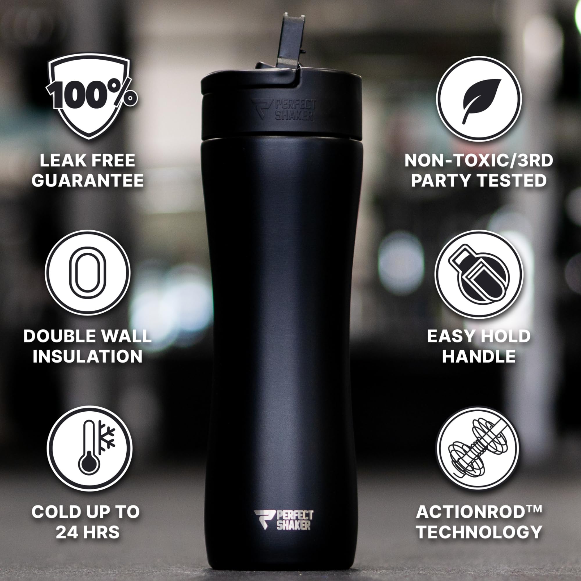 PerfectShaker LUMA, aislamiento de doble pared, mantiene la bebida fría por más horas