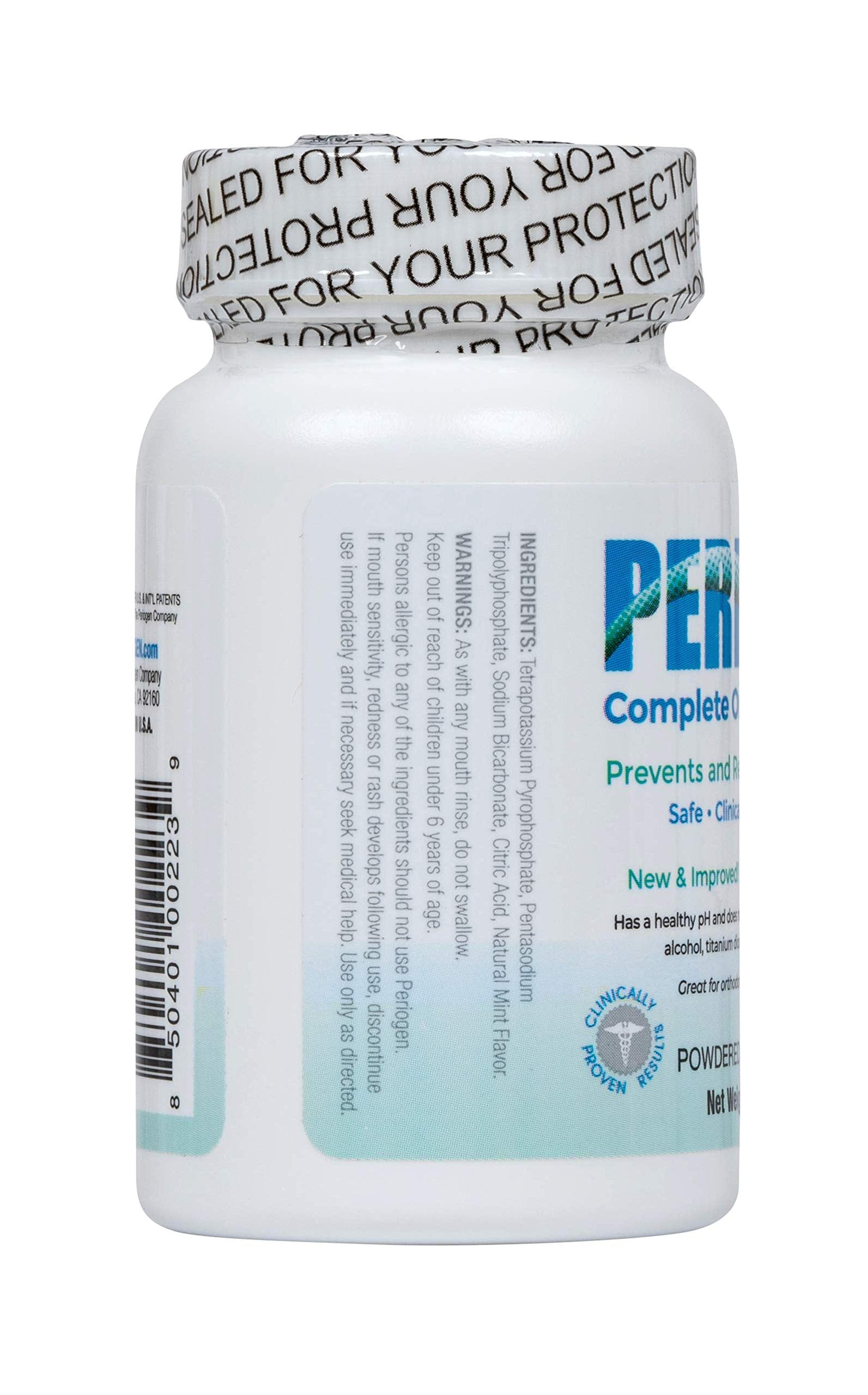 Periogen sonrisa-fresca: sensación de frescura tras el enjuague.