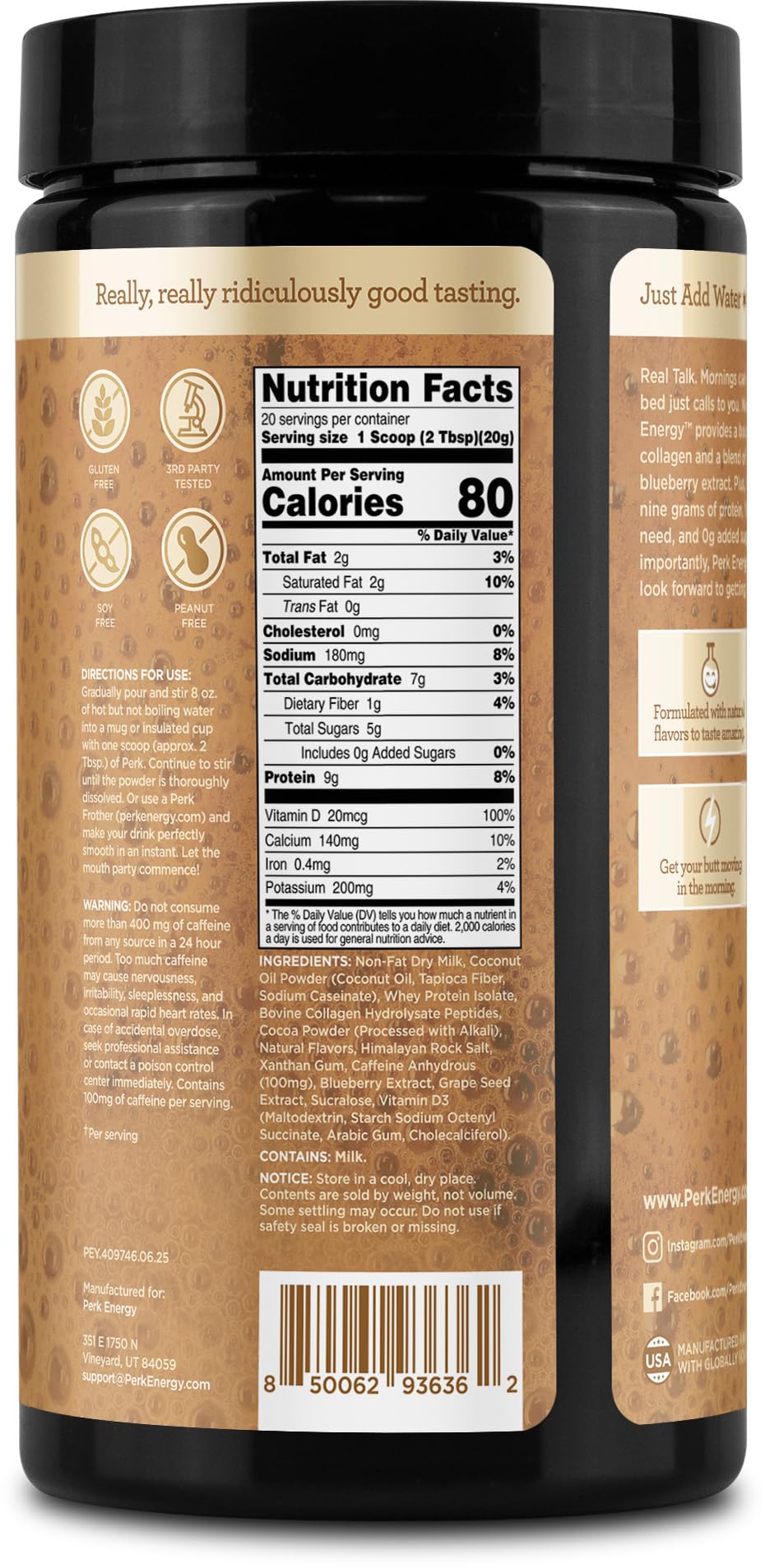 Perk sin gluten, sin soja y sin maní, opción segura para dietas especiales