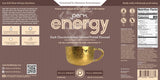 Perk Energy Drink Mix etiqueta nutricional resalta cafeína y proteína.