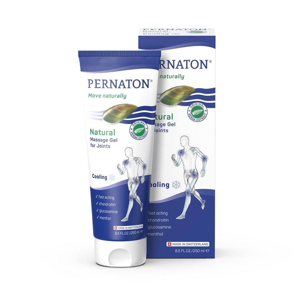 Pernaton gel berberecho de labio verde para masaje articular, sensación refrescante y revitalizante.