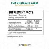 PERQUE Choline Citrate, mezcla con magnesio para apoyar la absorción celular.