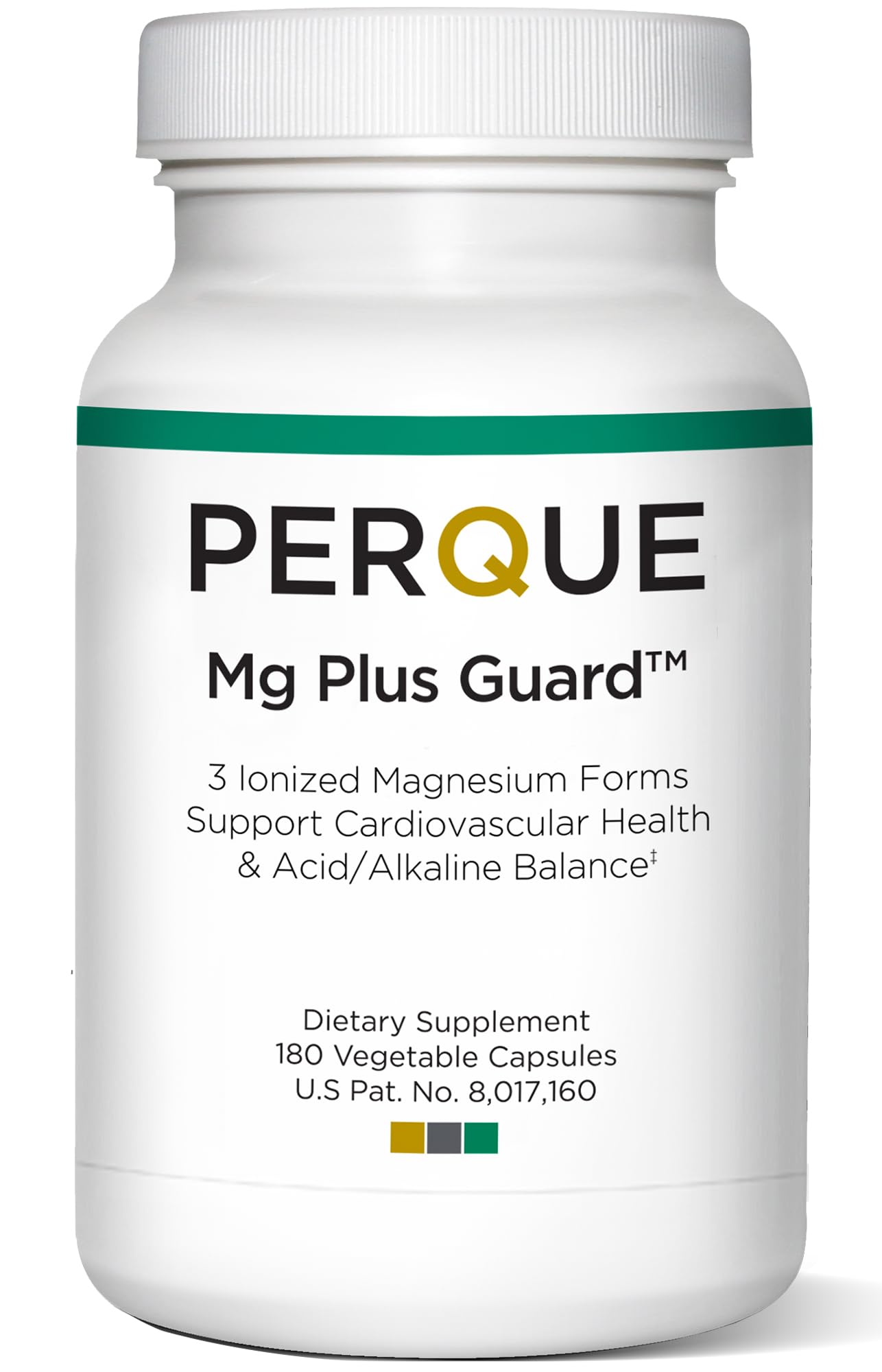 PERQUE Mg Plus Guard, bote de cápsulas, apoyo diario para músculos.