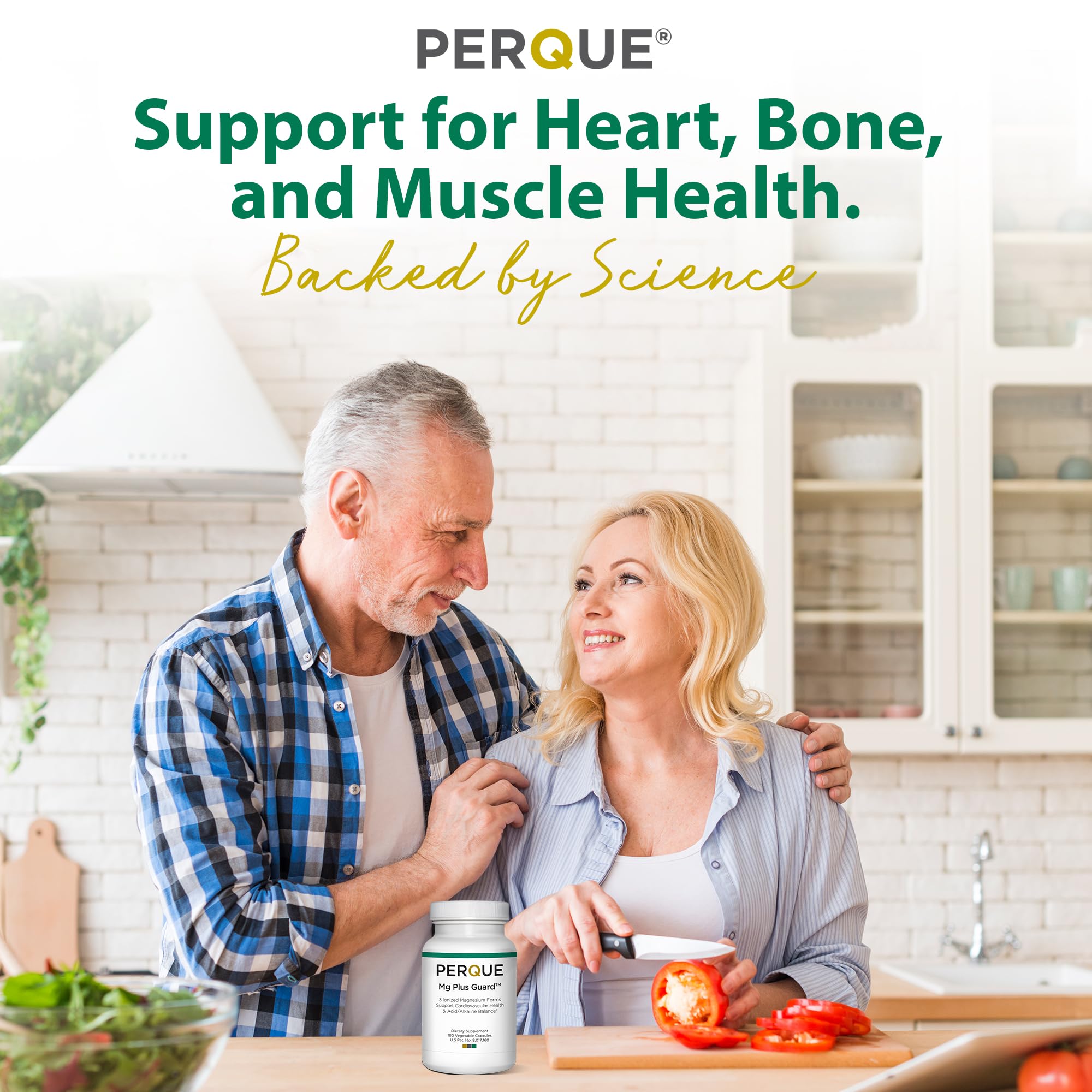 PERQUE Mg Plus Guard, etiqueta nutricional destacando alta absorción.