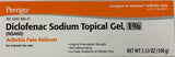 Perrigo Diclofenaco 1% gel con dosis carta para medición precisa.