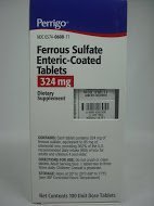 Perrigo sulfato ferroso 324 mg, tableta roja recubierta, uso diario de hierro