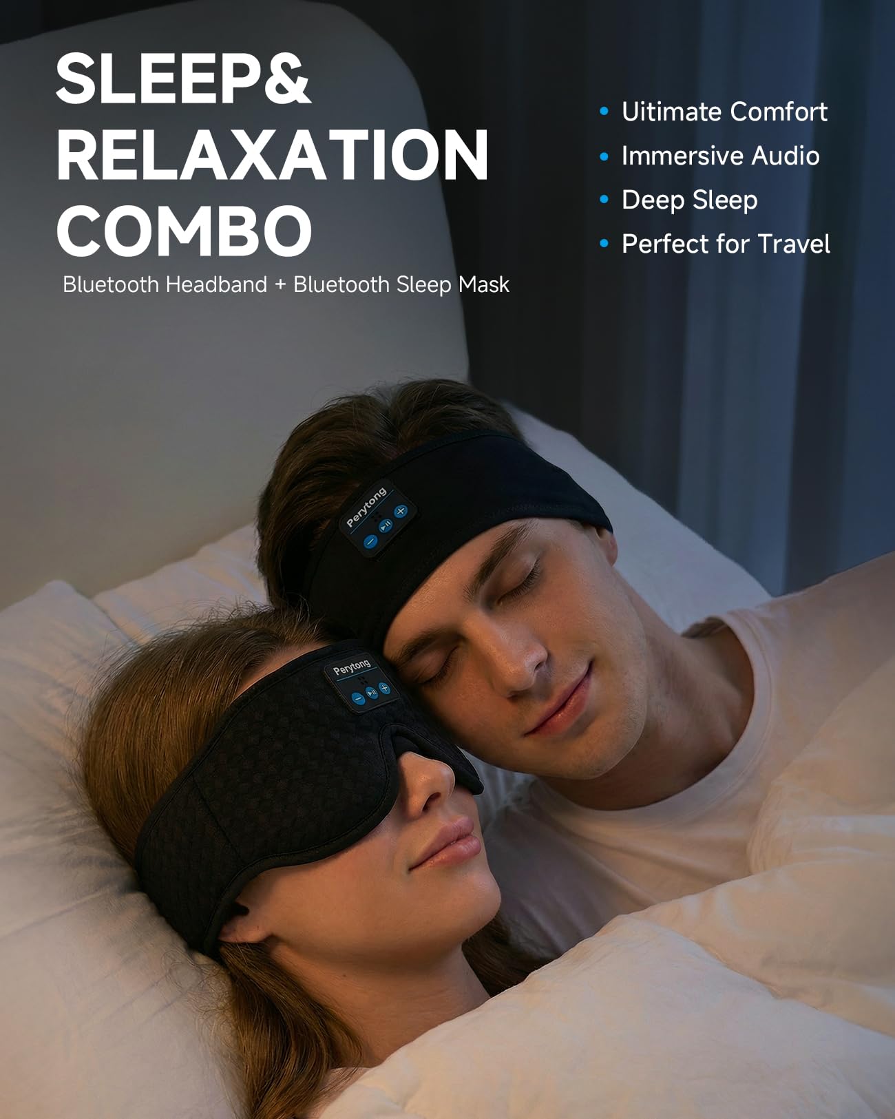 Perytong mascarilla de sueño 3D bloquea la luz para dormir profundo