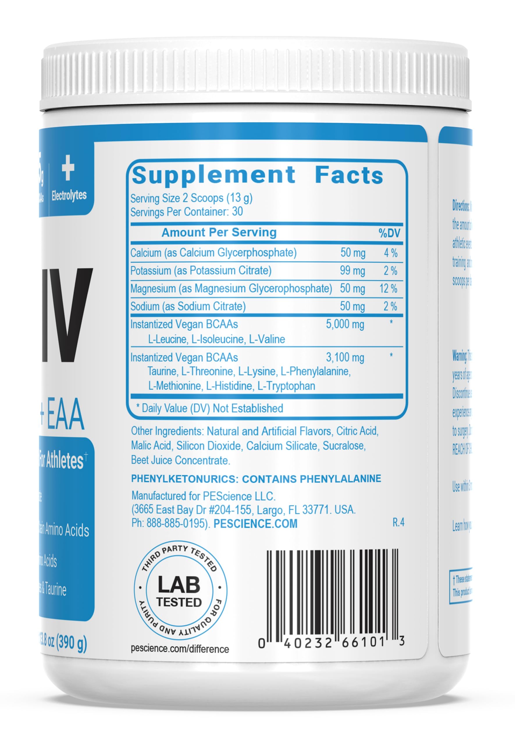PEScience Amino IV formato en sobres para dosis diarias