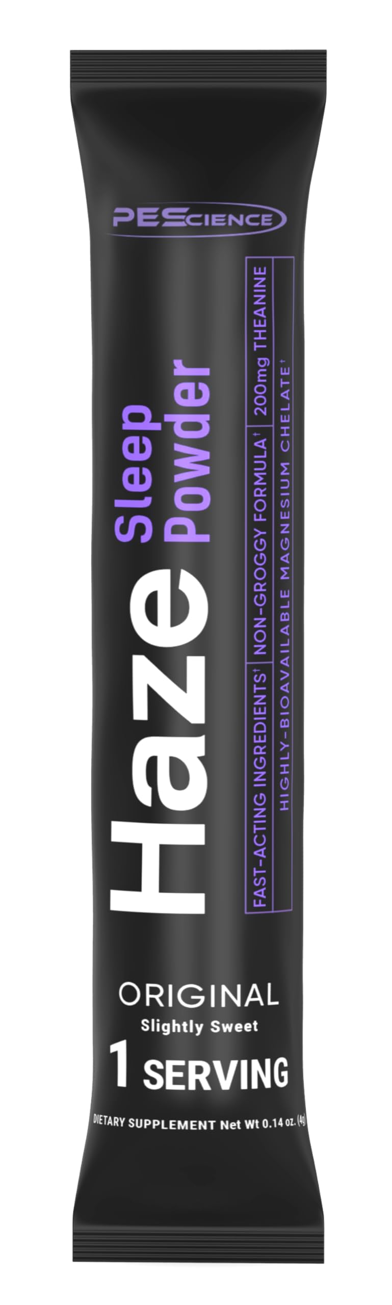 PEScience Haze Sleep Powder vaso muestra mezcla suave con color natural.