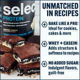 Cucharilla junto a PEScience Select Proteína, porción de 23 g para una comida ligera