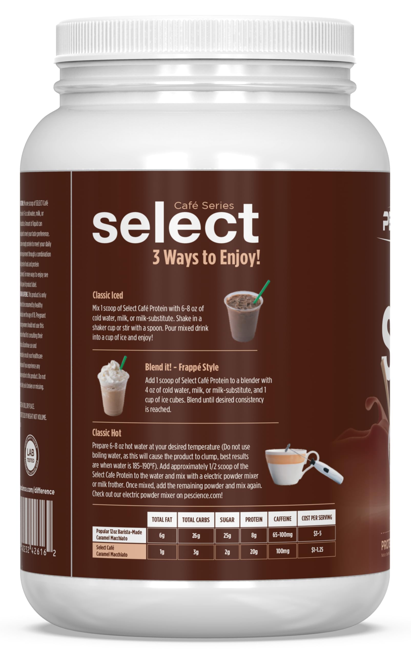 PEScience Select Cafe proteina de cafe para batidos matutinos