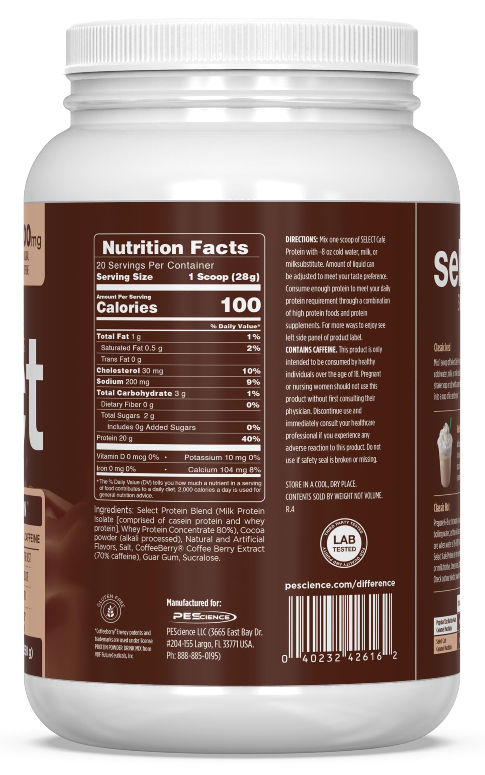 PEScience Select Cafe proteina para caliente, aporte proteico en bebida caliente
