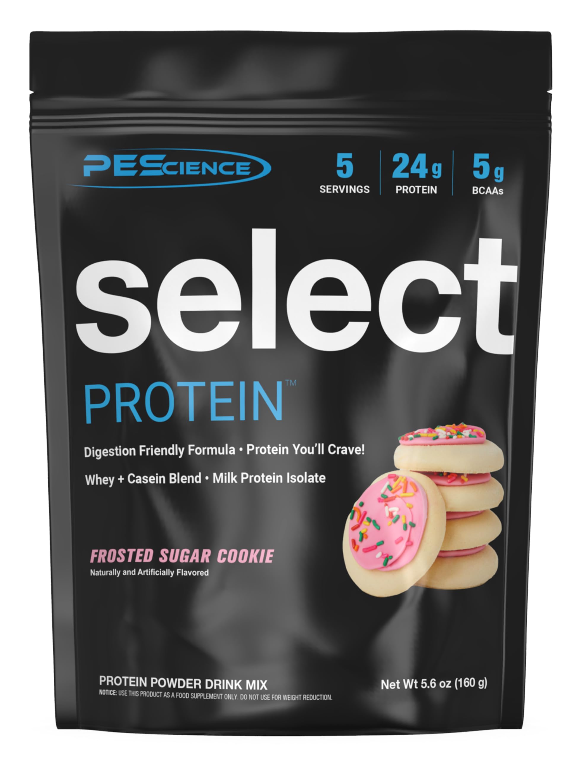 PEScience Select Protein en polvo con sabor galleta azucarada, opción baja en calorías para batidos