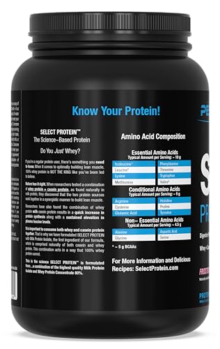 Lata de PEScience Select Protein Powder lista para un día activo