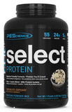 PEScience Select Protein Powder envase frontal, sabor agradable para batidos proteicos.