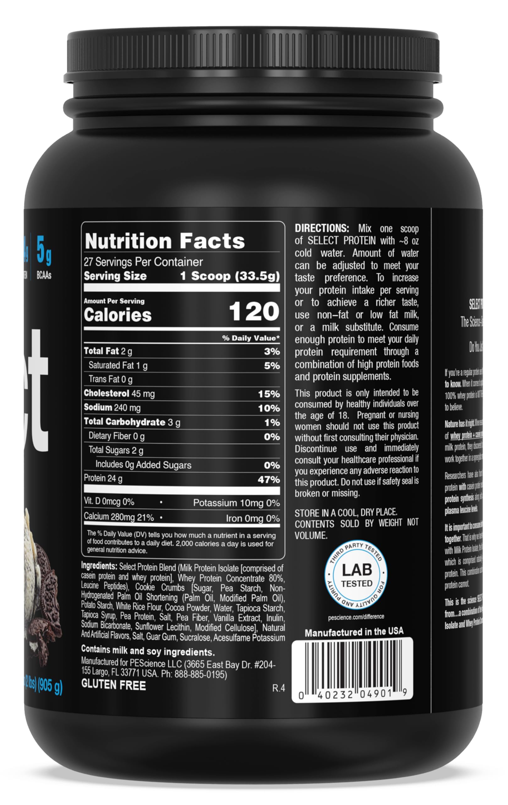PEScience Select Protein, preparación con leche, sabor intenso y digestión suave.