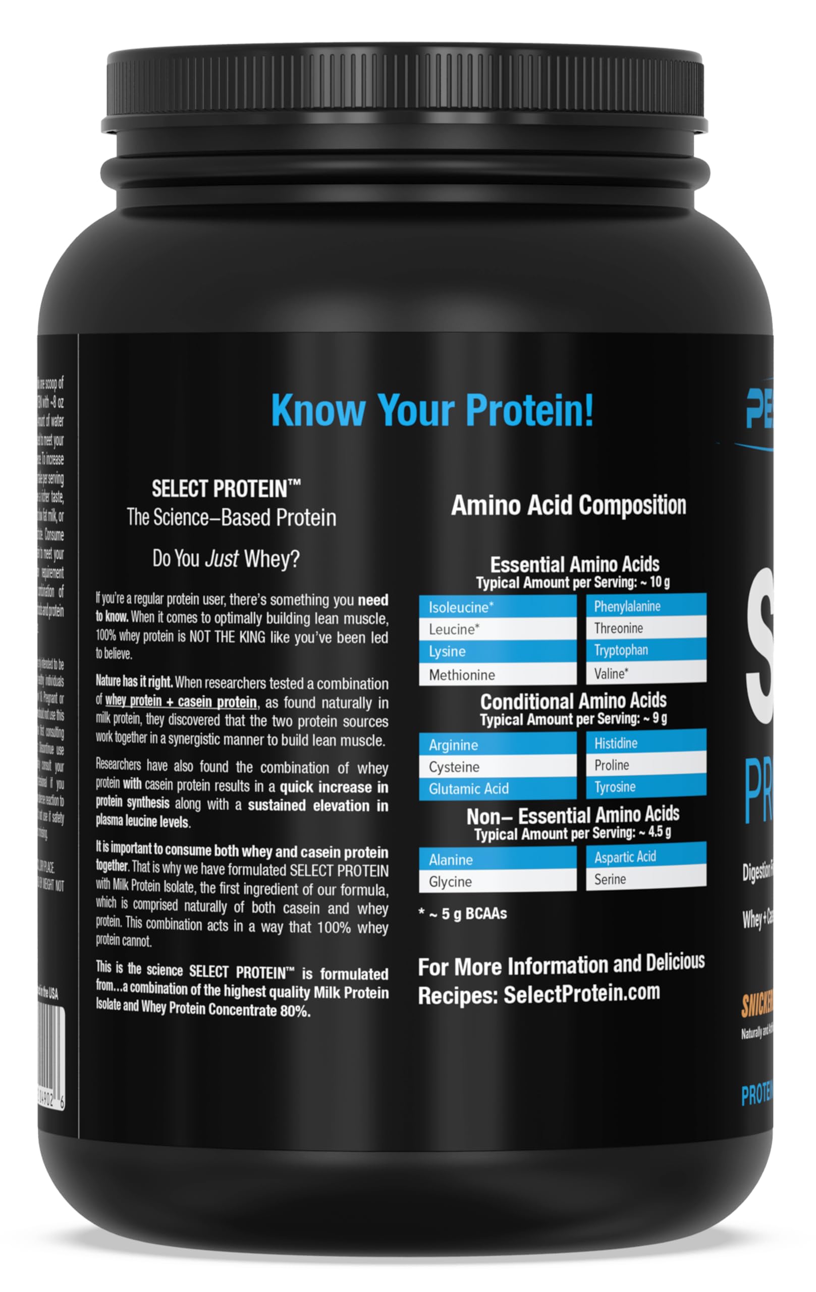 PEScience Select Protein Snickerdoodle aroma dulce que invita a beber.