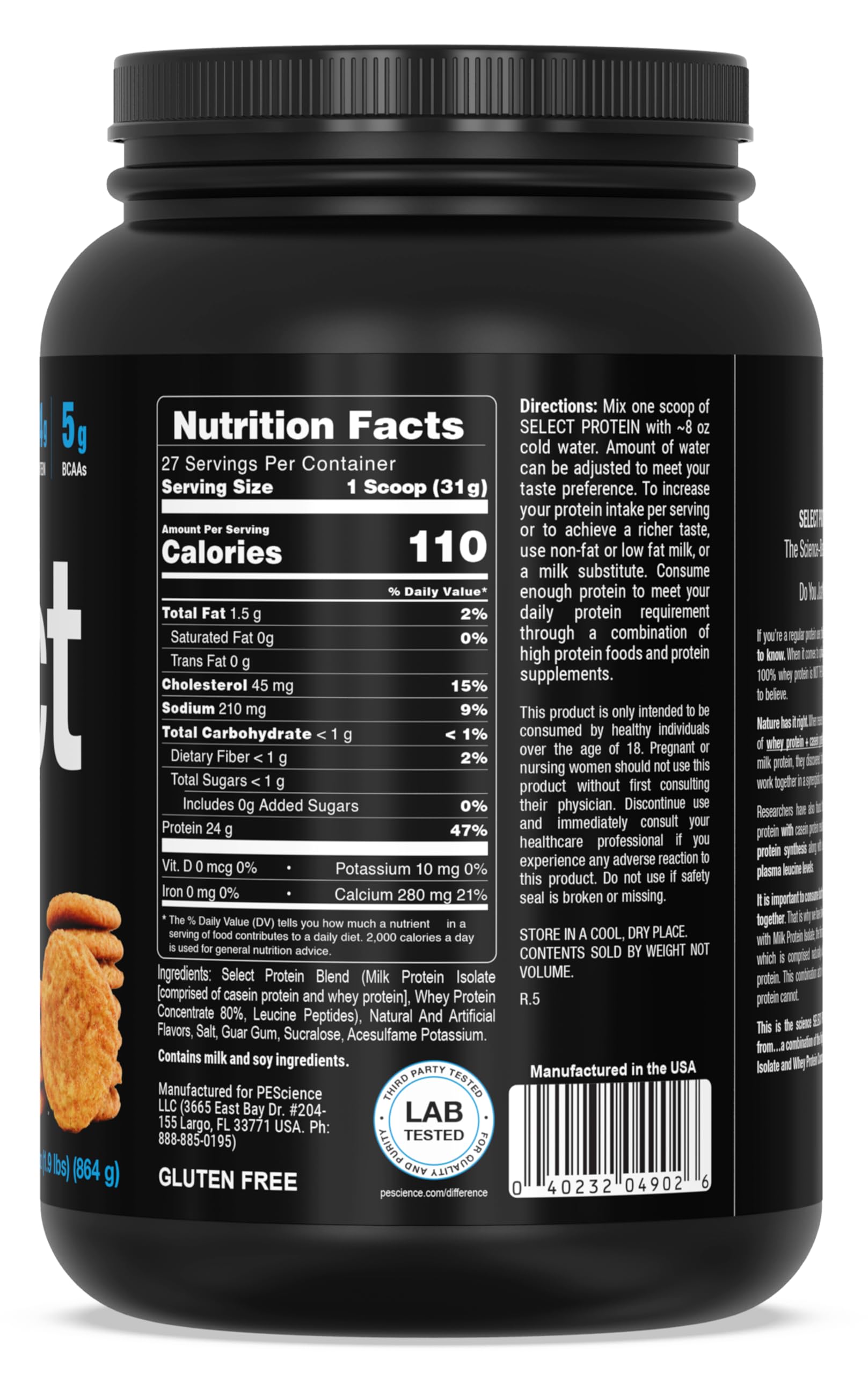 PEScience Select Protein Snickerdoodle batido rápido, snack post-entrenamiento conveniente.
