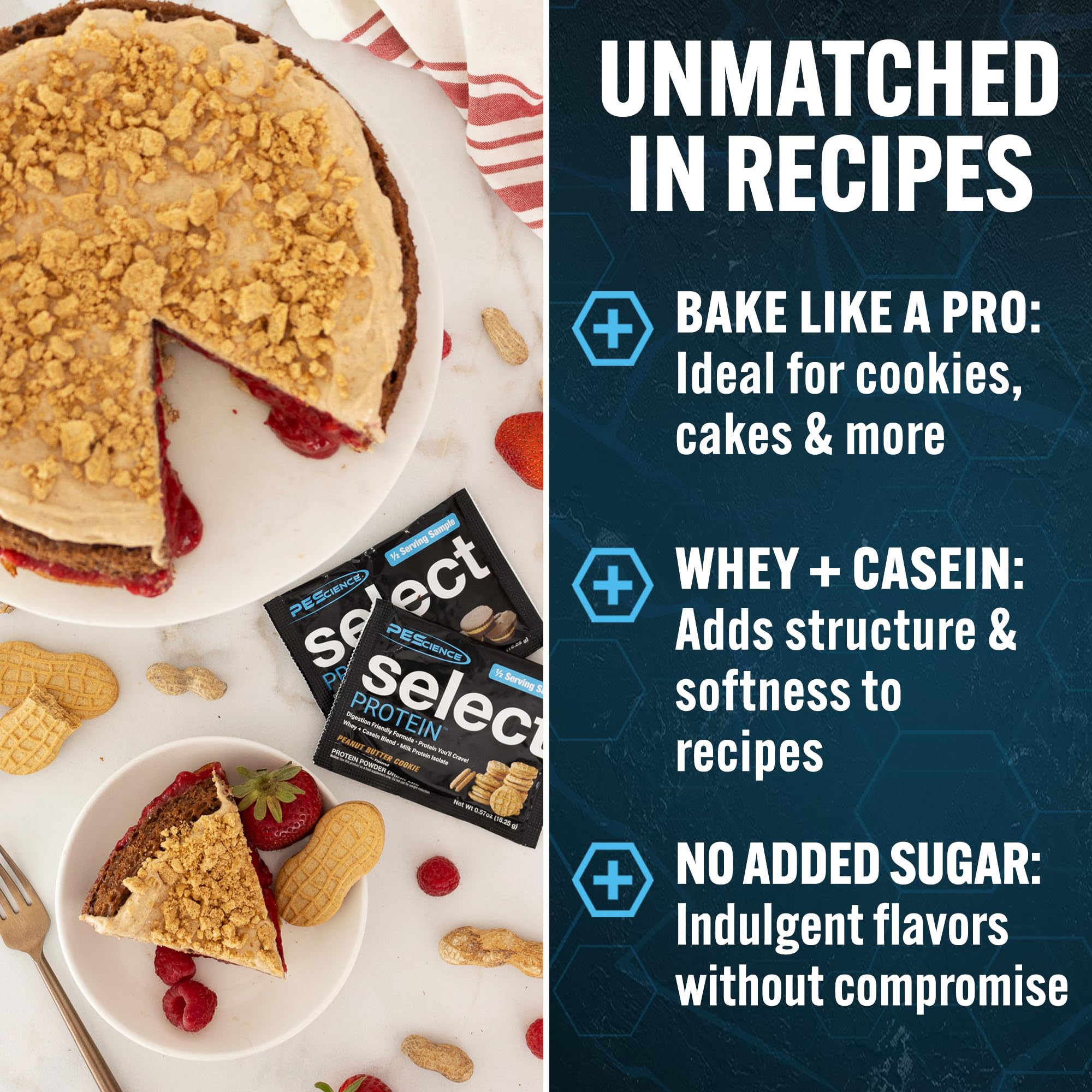 PEScience Select Protein con textura suave, se mezcla bien en leche o agua.