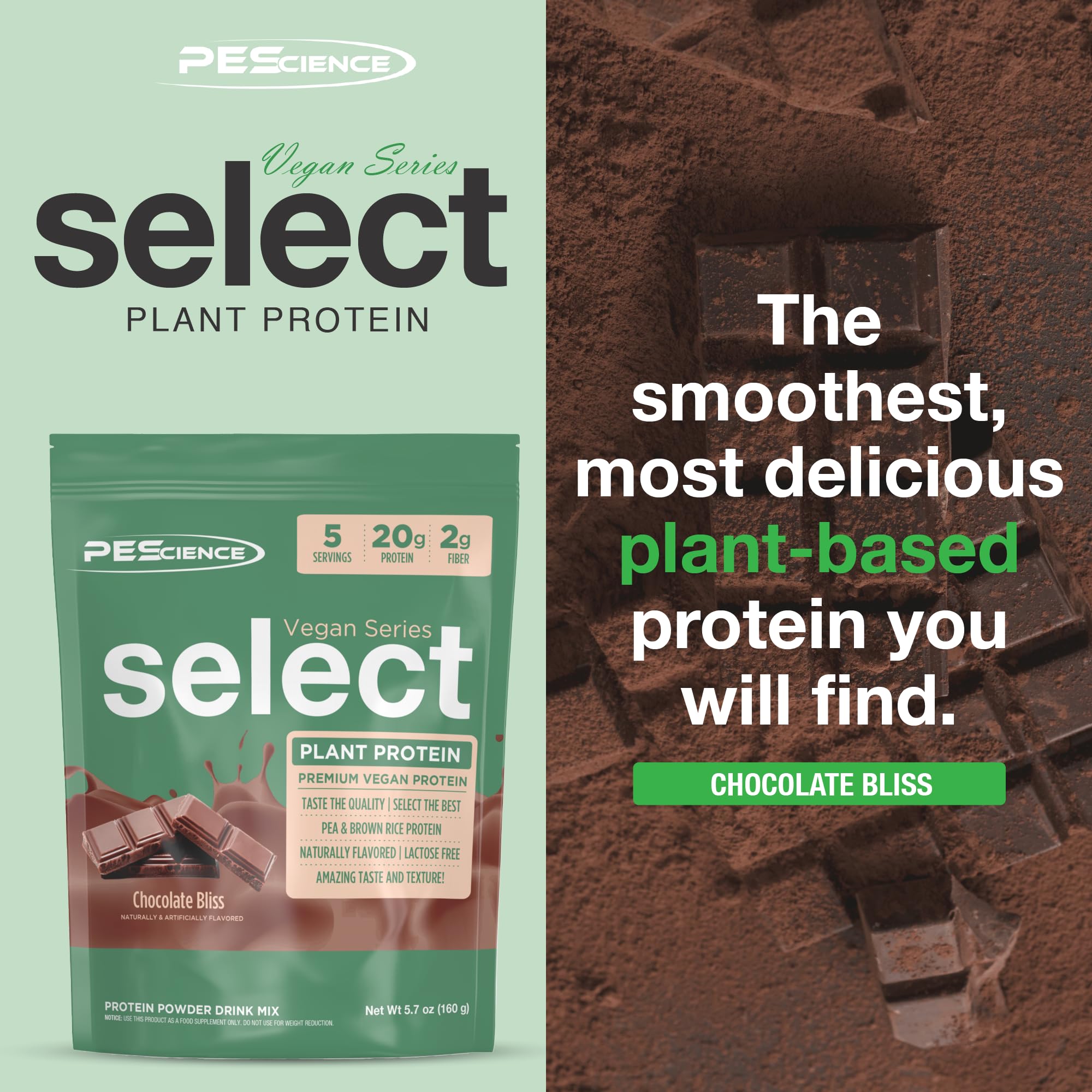 PEScience Select Vegan Protein, mezcla guisante-arroz, perfil de aminoácidos enfocado al músculo.