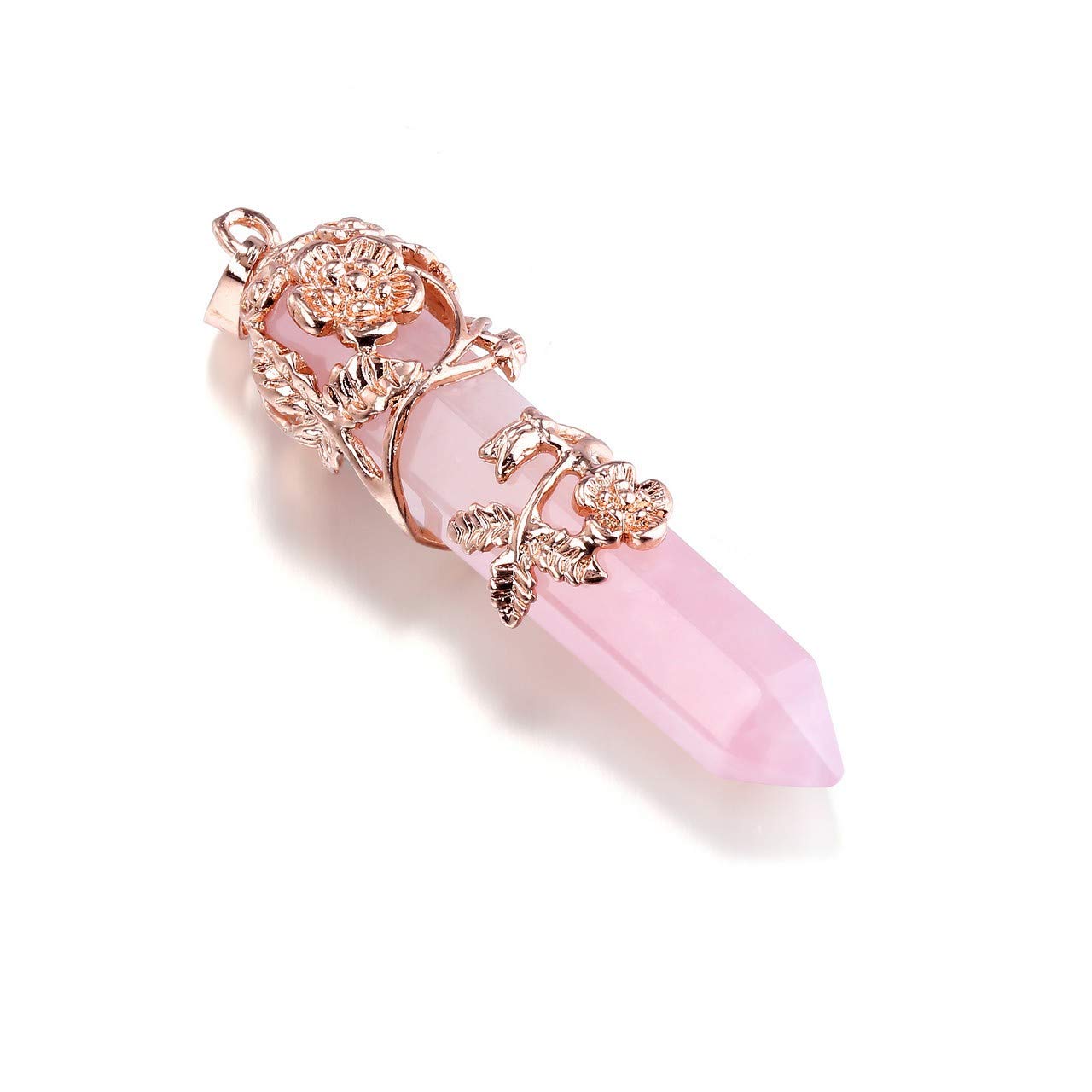 PESOENTH piedra cuarzo rosa facetada que realza el brillo