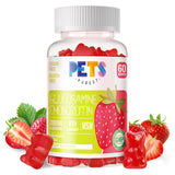 Pets Purest Glucosamina Condroitina Gummies fresa en botella, apoyo diario para articulaciones