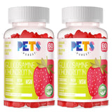 Pets Purest gomitas sabor fresa, empaque frontal, apoyo a articulaciones y movilidad