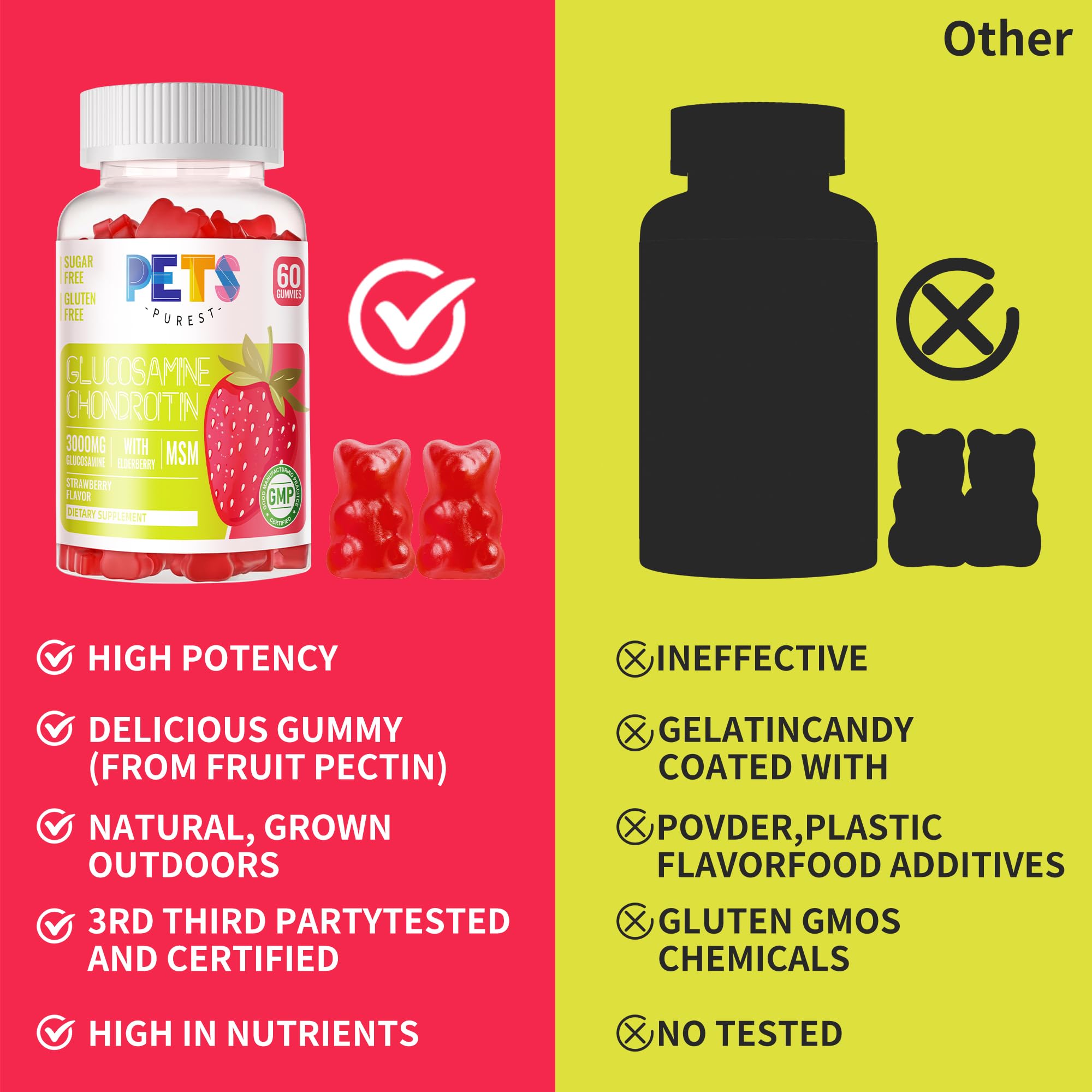 Pets Purest gomitas sabor sauco, sabor distintivo y beneficio posible
