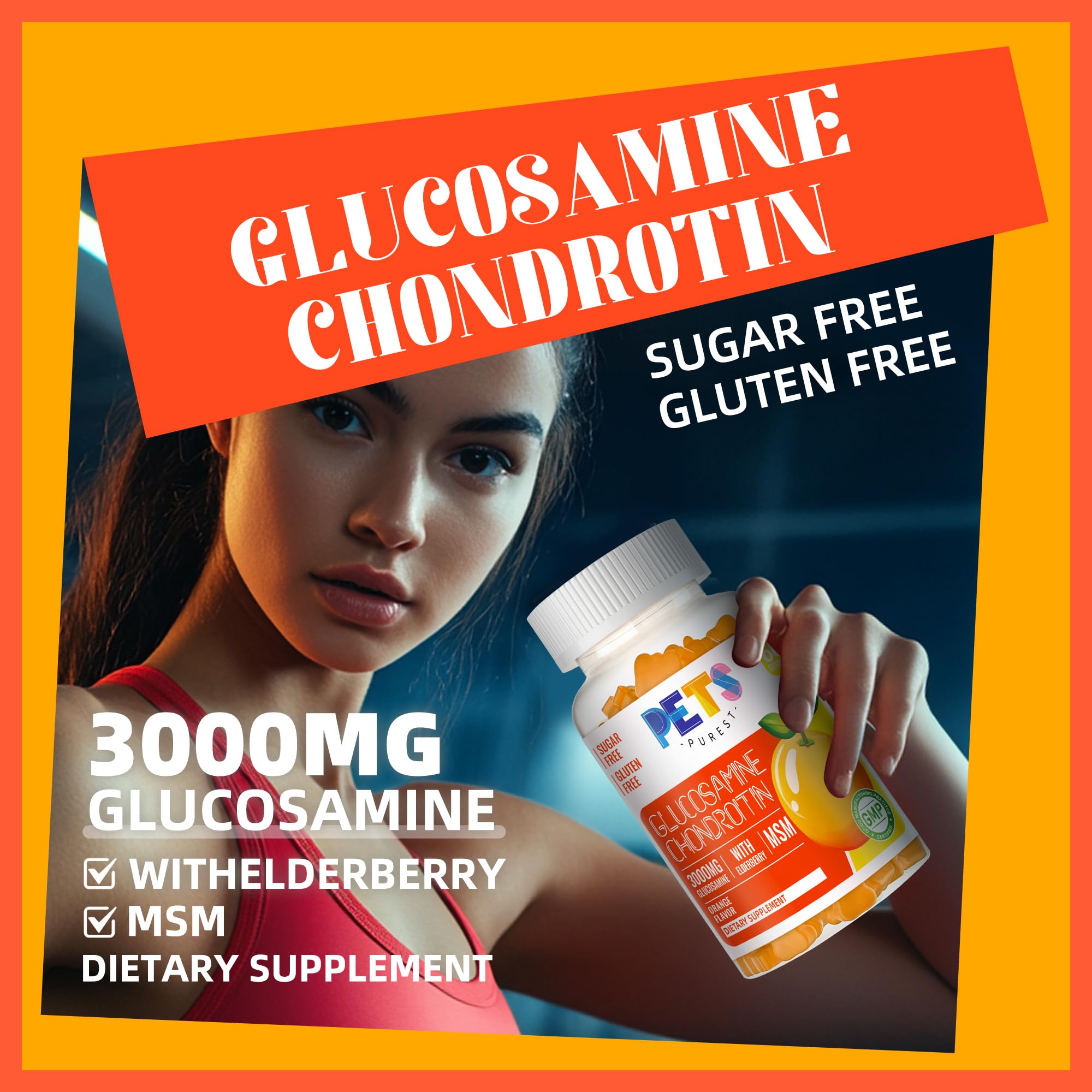 Ingredientes clave: glucosamina, condroitina y MSM en gomitas de Pets Purest