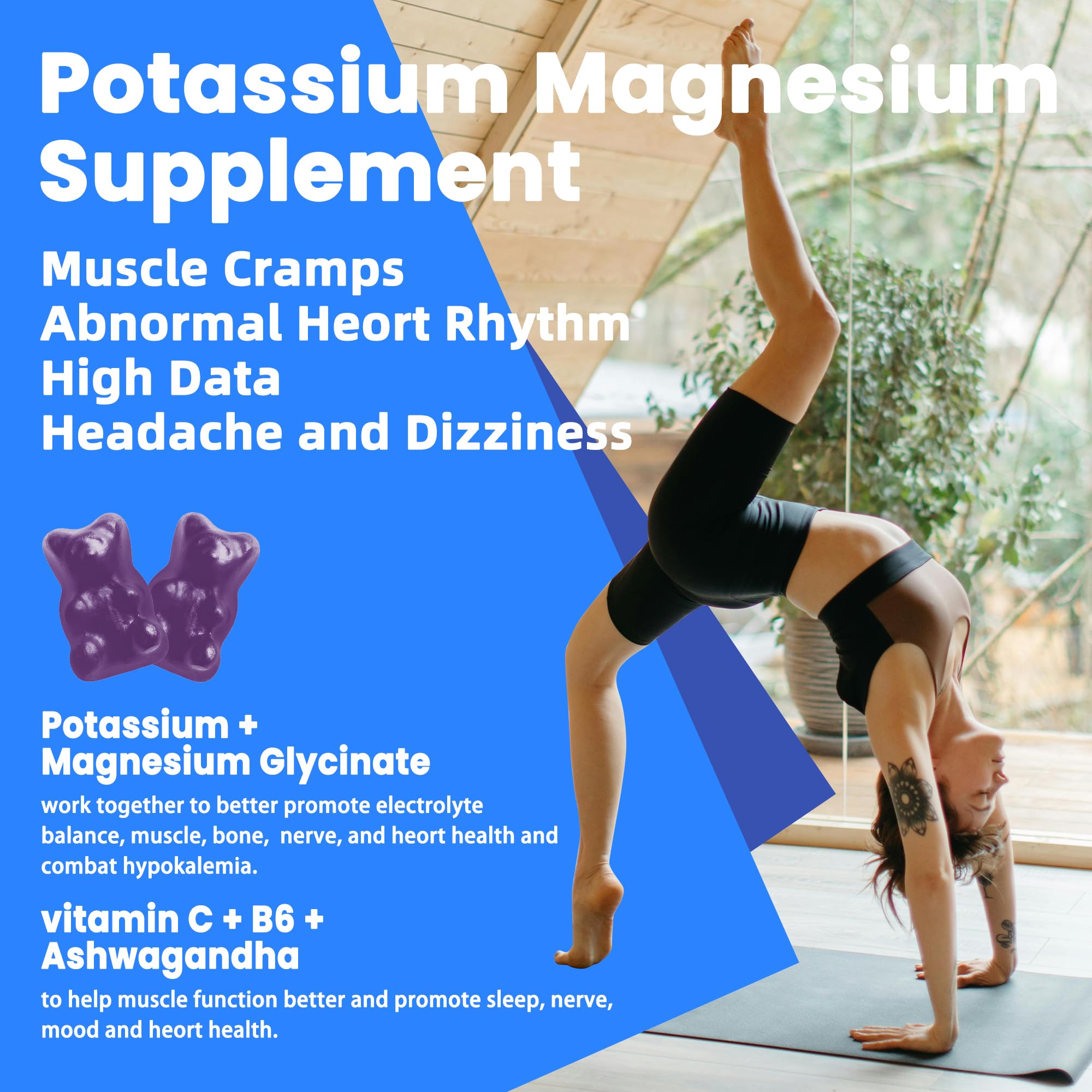 Gomitas azules de Pets Purest Potassium Magnesium para vitalidad