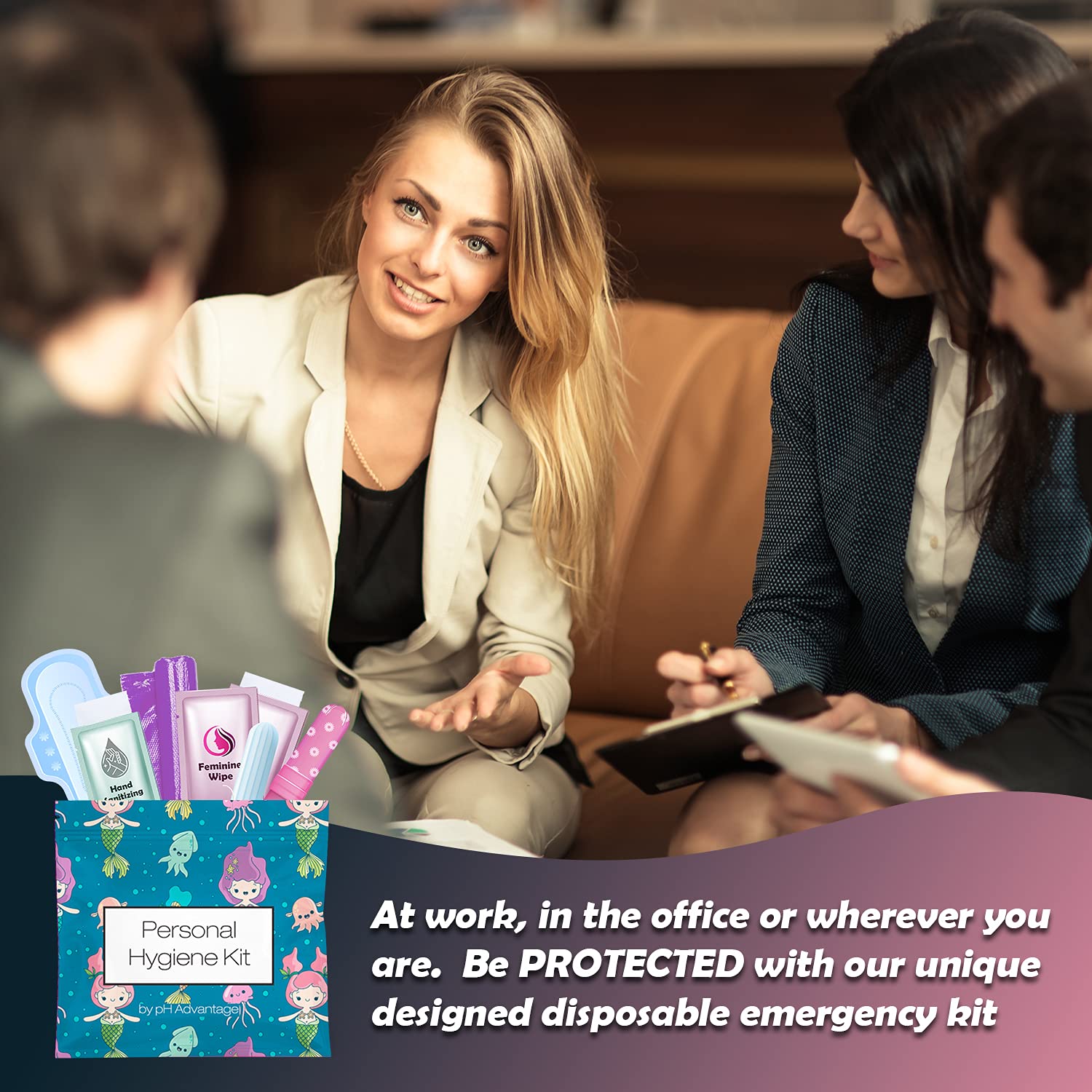pH Advantage bolsa de viaje reutilizable, organiza el kit menstrual.