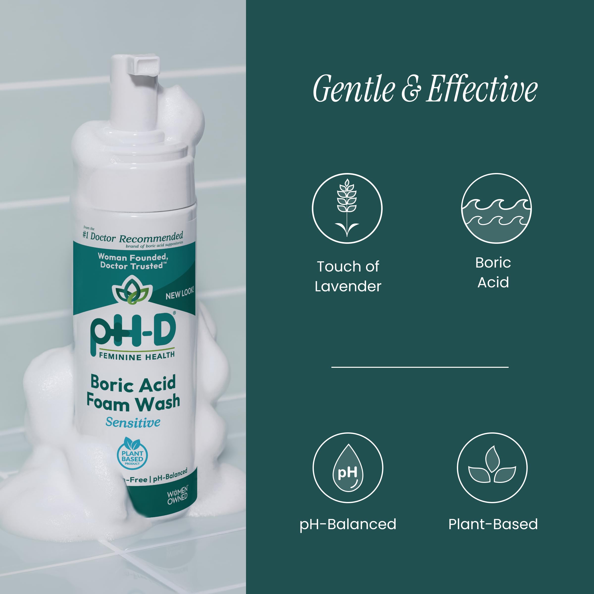 pH-D fórmula suave a base de plantas para piel sensible.