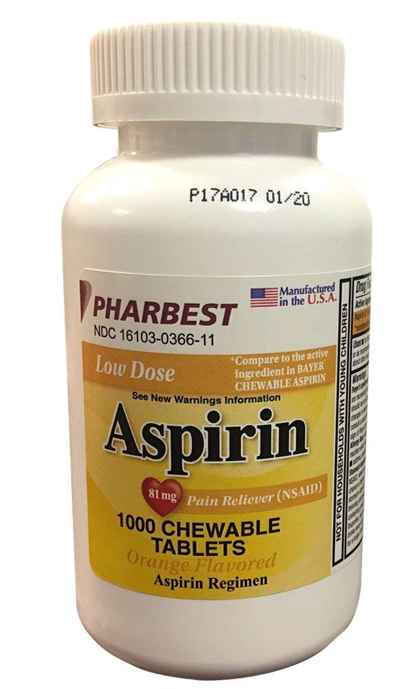 PHARBEST Aspirina 81 mg tabletas naranjas: alivio temporal de molestias leves en casa