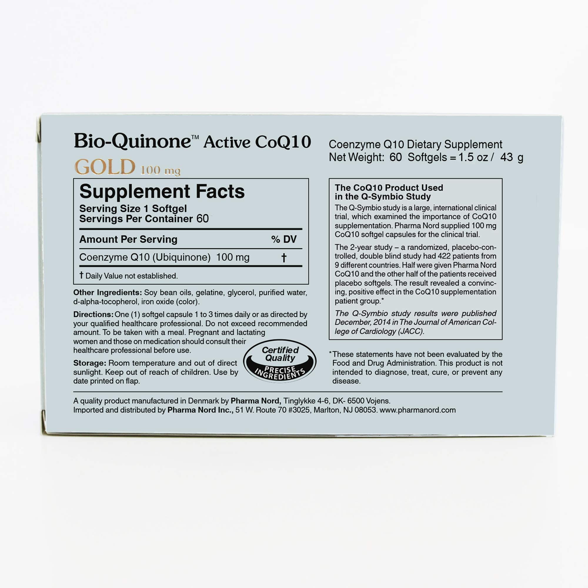 Pharma Nord Bio-Quinone Gold Coenzima Q10, podría apoyar la fertilidad como posibilidad.