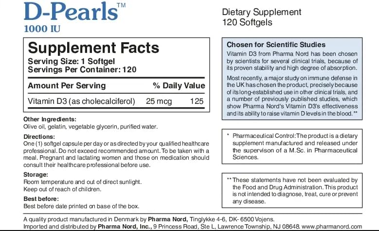 Pharma Nord D-Pearl uso diario fácil de incorporar en la rutina.