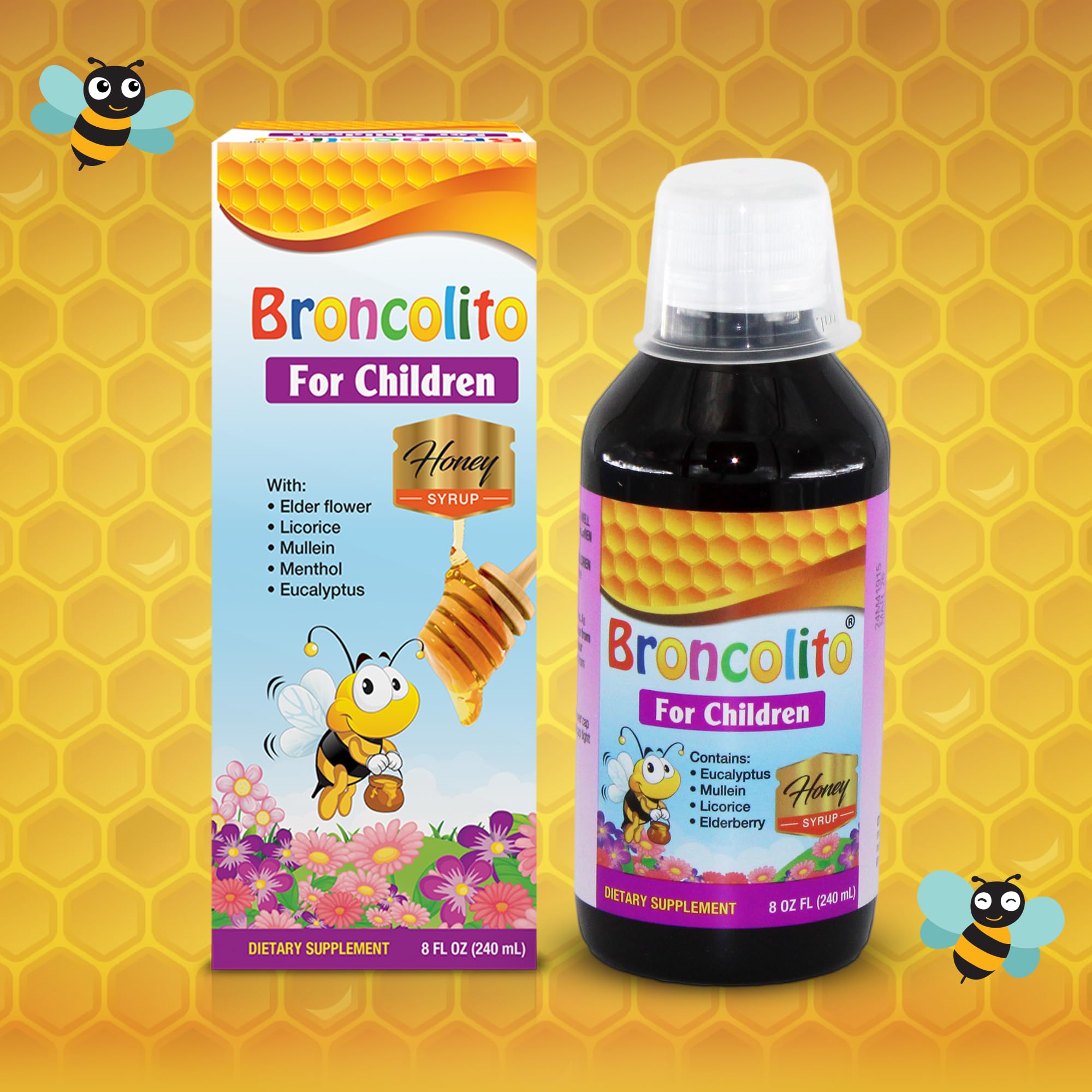Mezcla de hierbas de Broncolito con saúco y regaliz para el bienestar infantil.