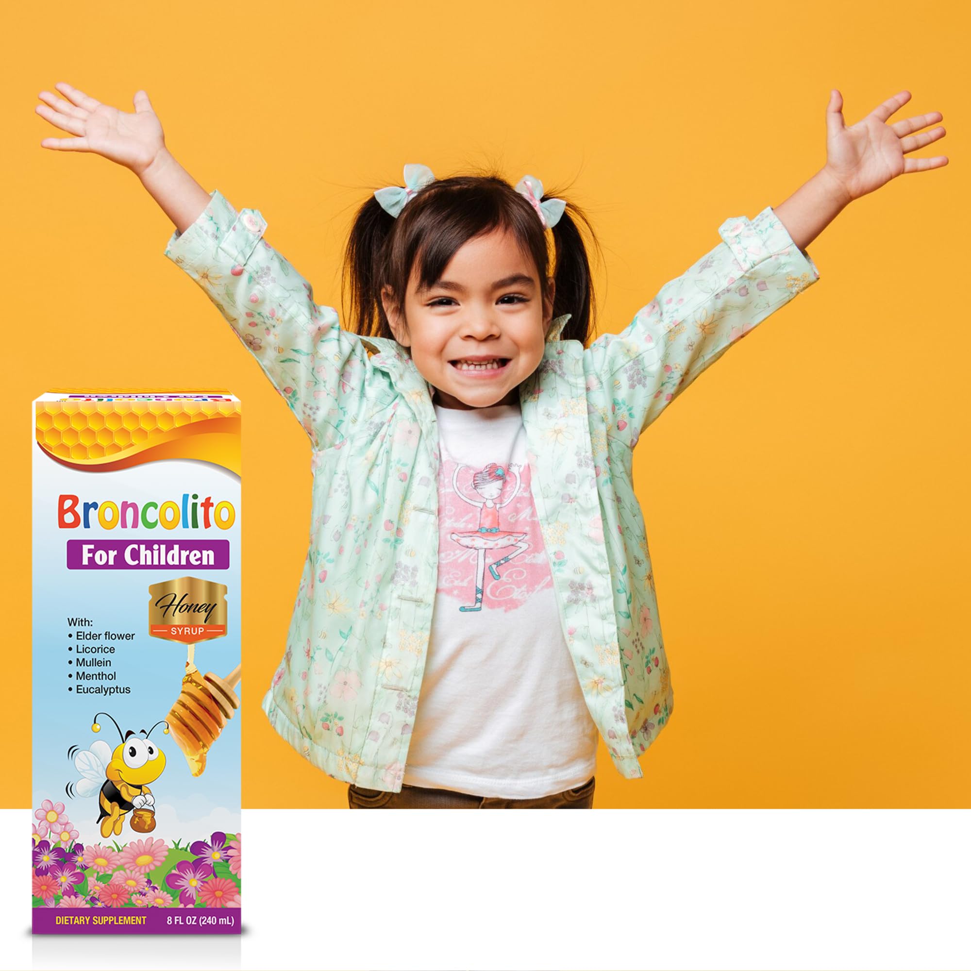 PHARMADEL Broncolito, jarabe con sabor miel natural, agradable para niños.