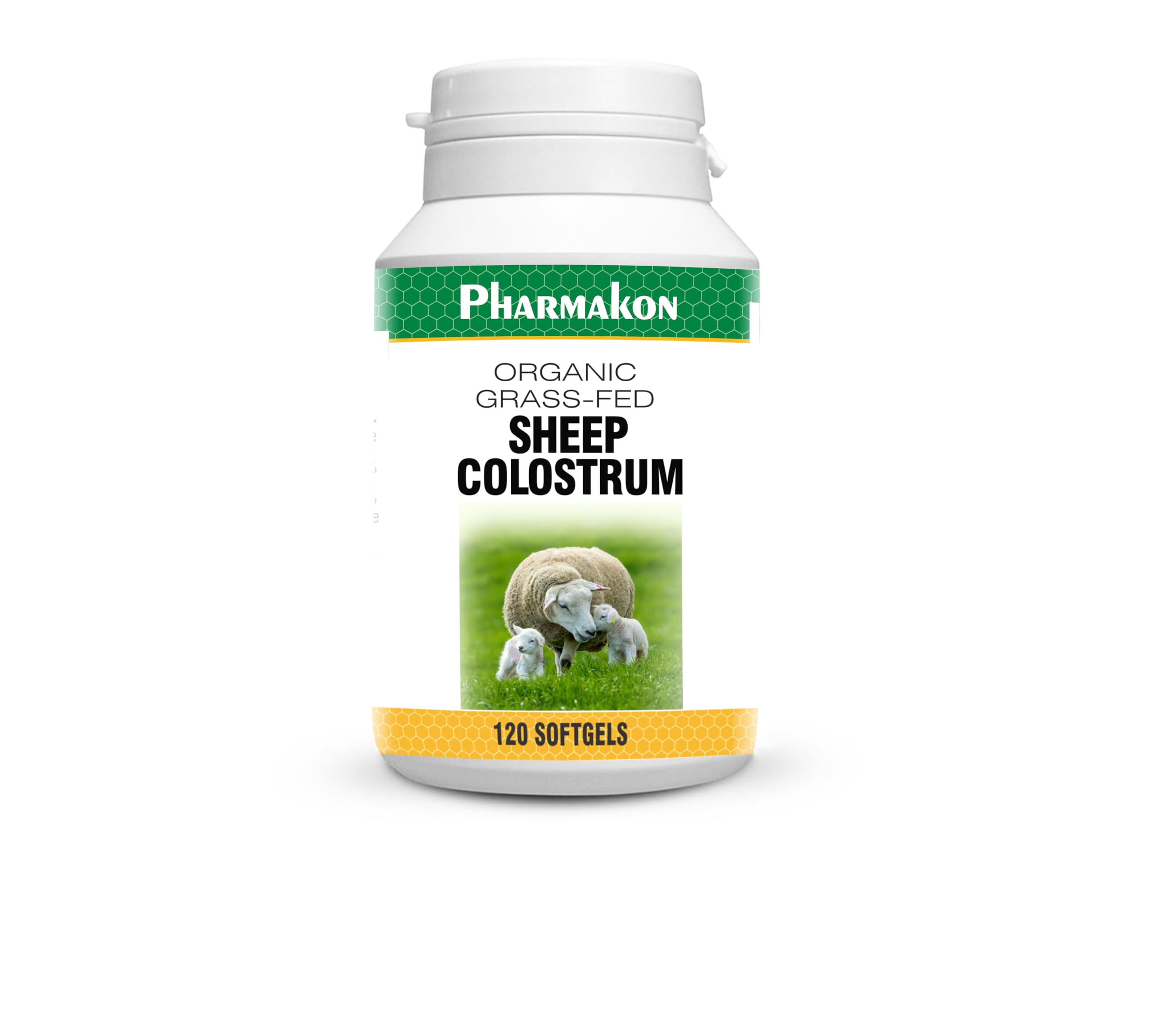 PHARMAKON Colostro Ovino Orgánico en bote, fuente de proteínas de alta calidad para uso diario.